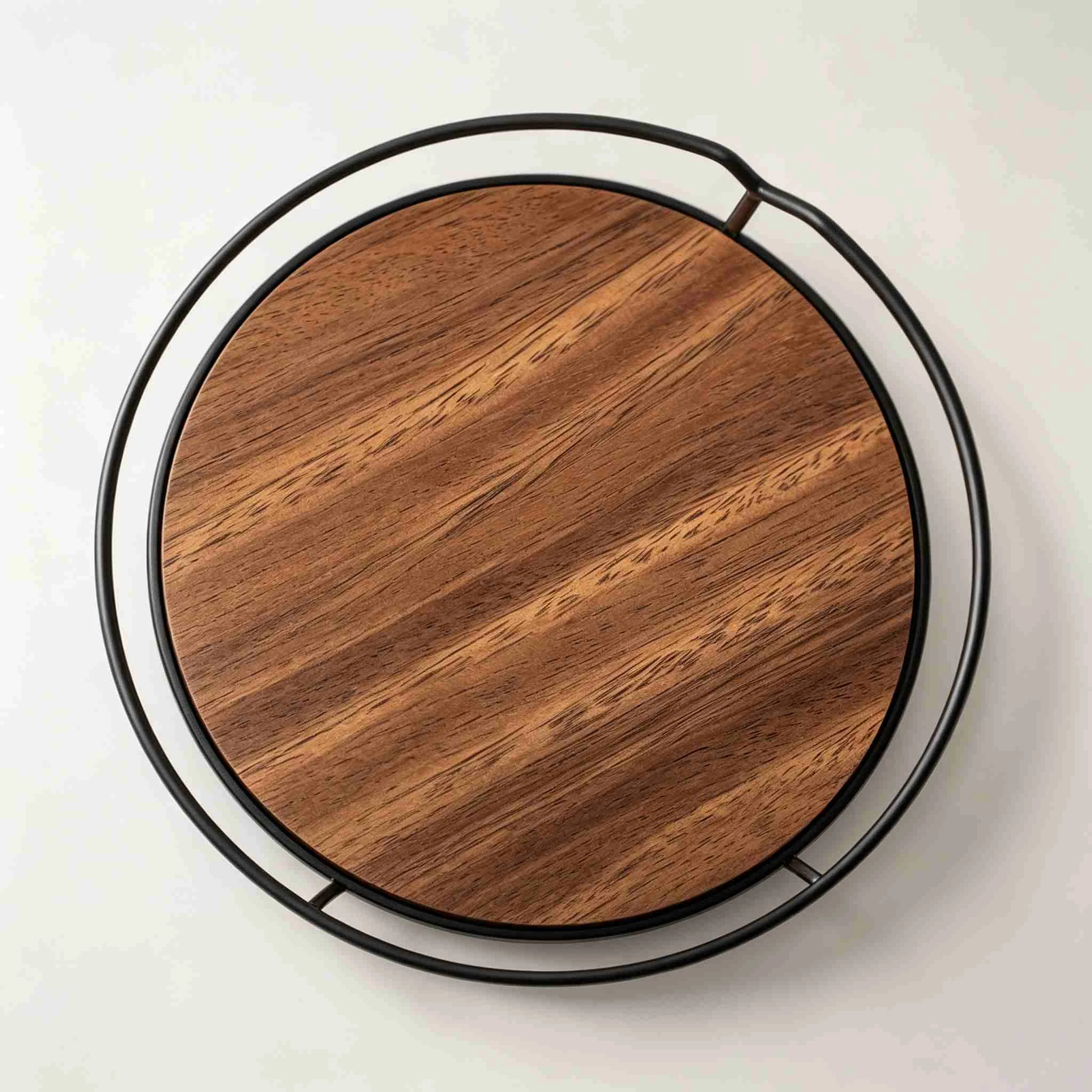 Solid wood base board + Black painted metal frame
