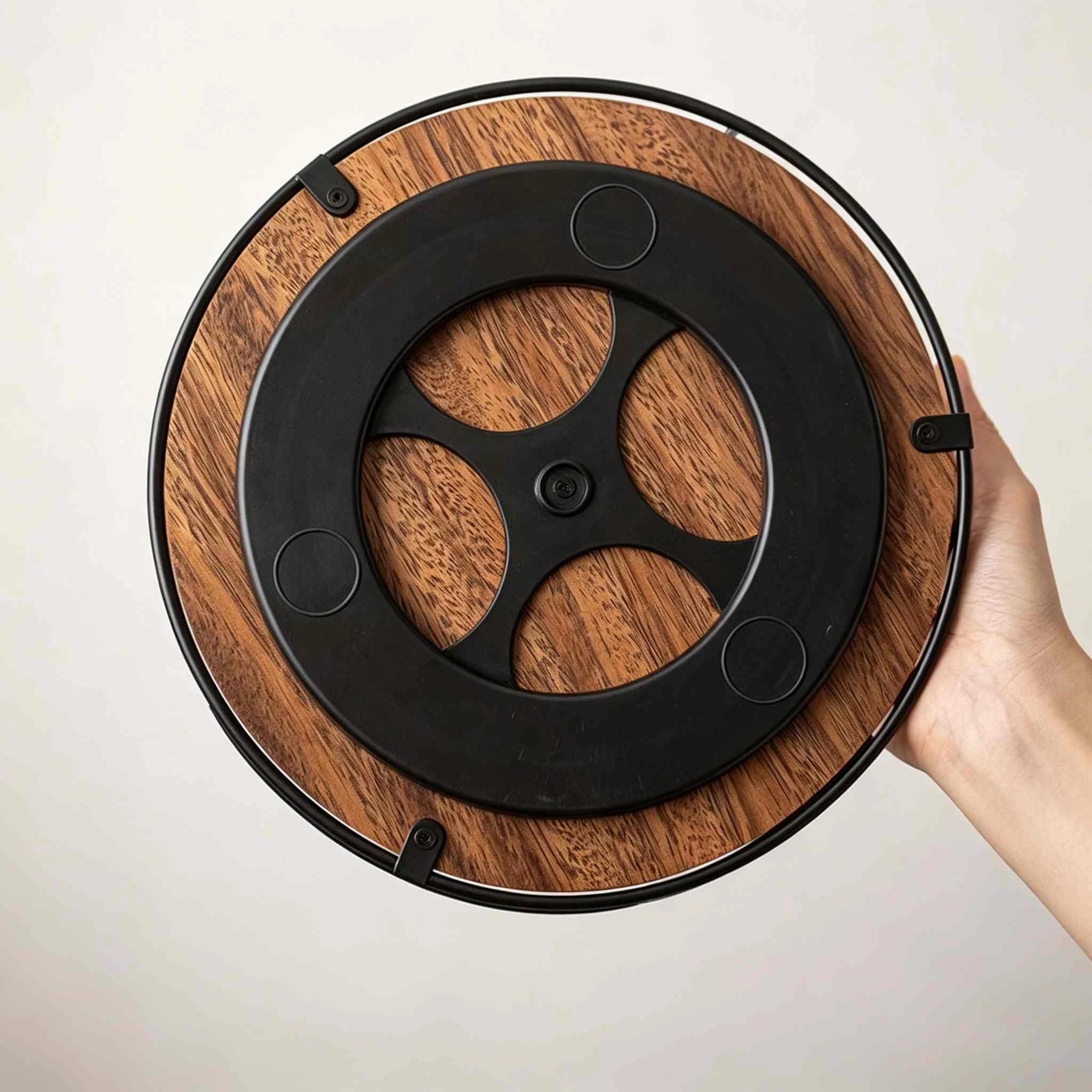 Solid wood base board + Black painted metal frame