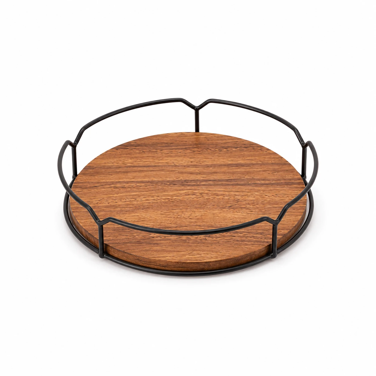 Solid wood base board + Black painted metal frame